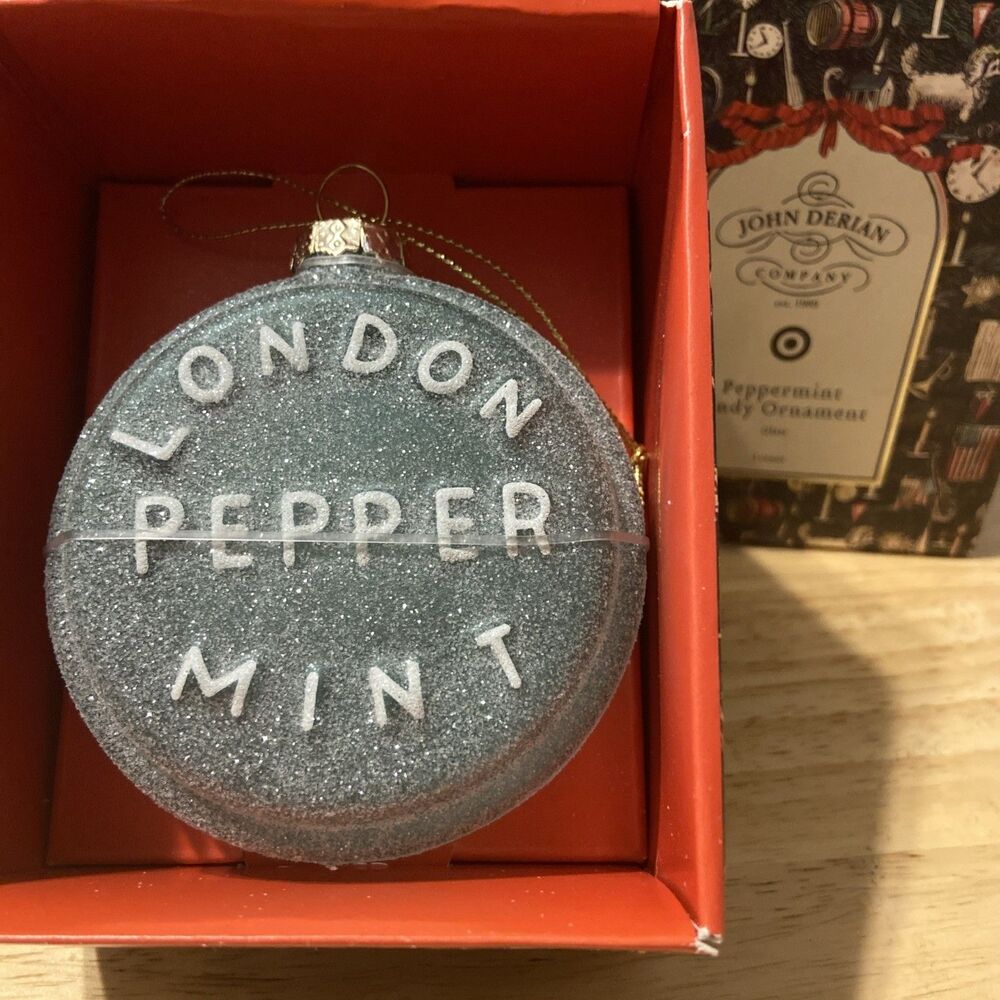 NEW John Derian X Target 2025 Glass London Peppermint Ornament NEW IN BOX